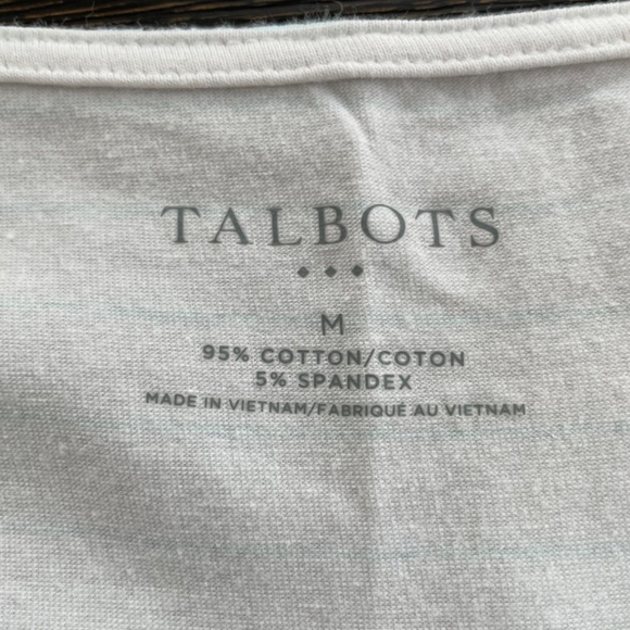 Talbots Striped Tank Top V-neck Cotton/Spandex Size Medium - Picture 3 of 4